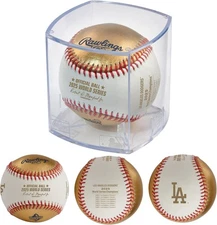 2025 World Series Gold Champions Los Angeles Dodgers Baseball in Display Cube