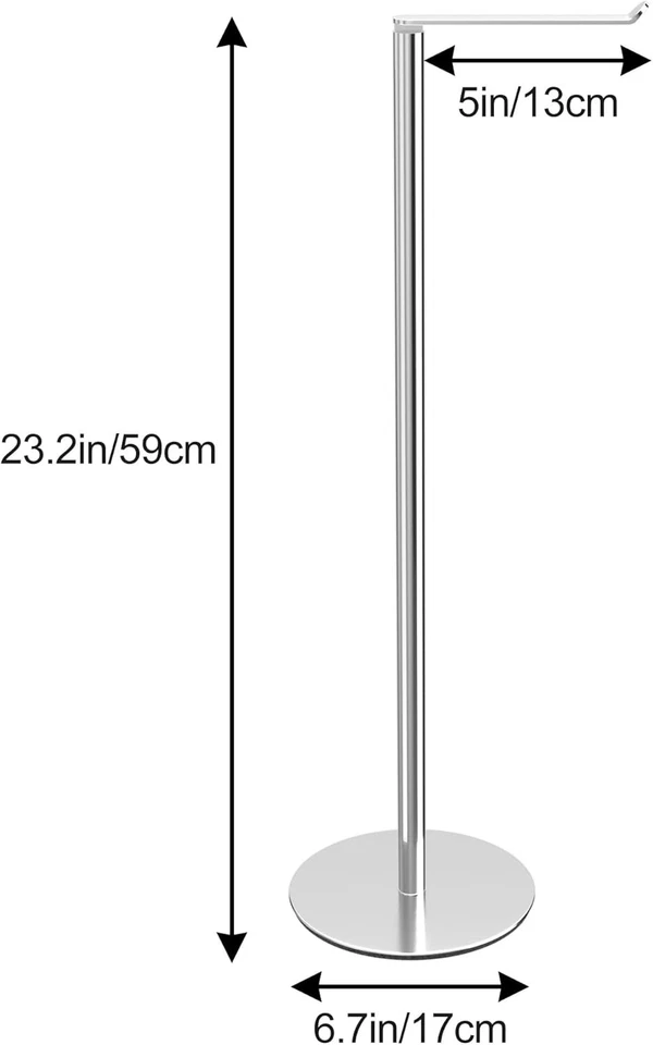 Newpop Porta Carta Igienica da Terra Portarotolo da Terra in Acciaio Inossidabi - Immagine 2 di 4