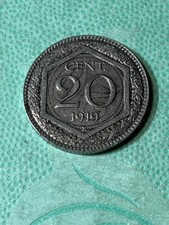 20 Centesimi 1919 Esagono SPL di VE III ribattuto sul 20 cent 1894 +di Umberto I