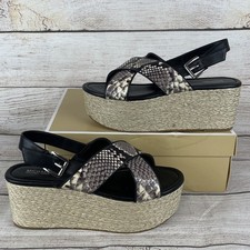 MICHAEL Michael Kors Jodi Mid Womens Sz 10M Wedge Sandals Snakeskin Leather