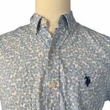 U.S. Polo Assn. | Men's Blue White Floral NWOT Stretch Button Down Shirt Sz S