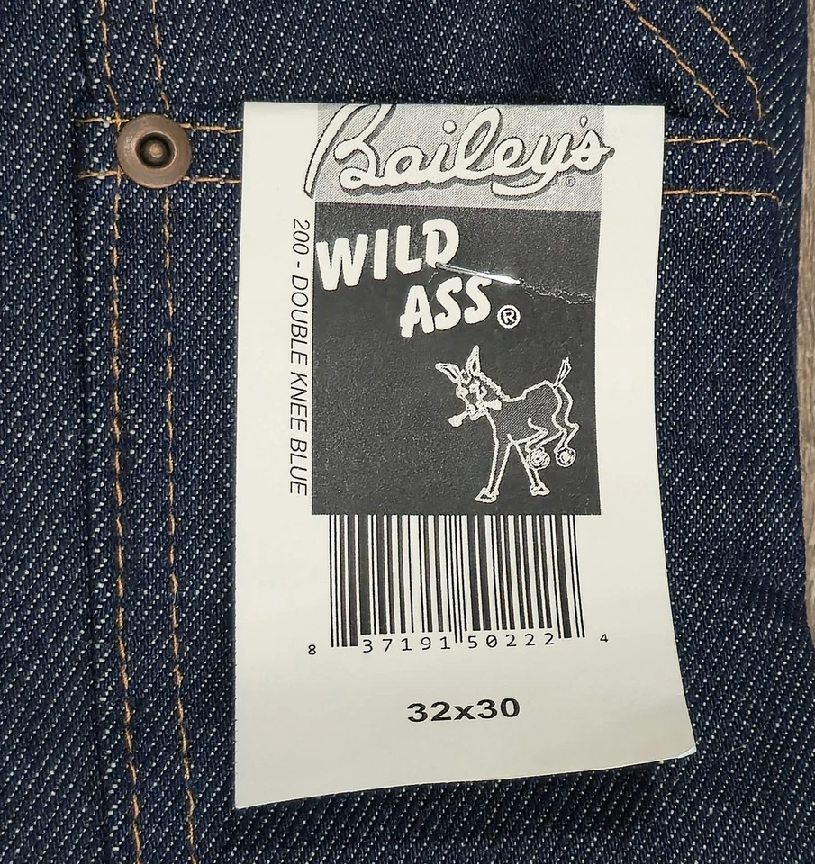 NWT Bailey's Wild Ass Mens Double Front Jeans Size 32 x 30 Carpenter Logger USA - Image 2 of 4