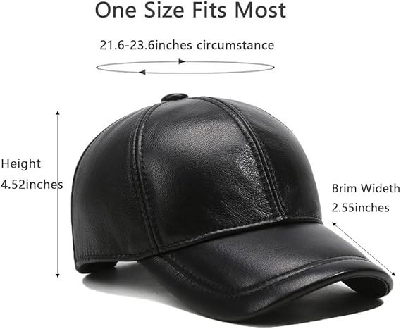 Leather Trucker Golf Hat Baseball Cap Snapback Hat Dad Adjustable Classic black