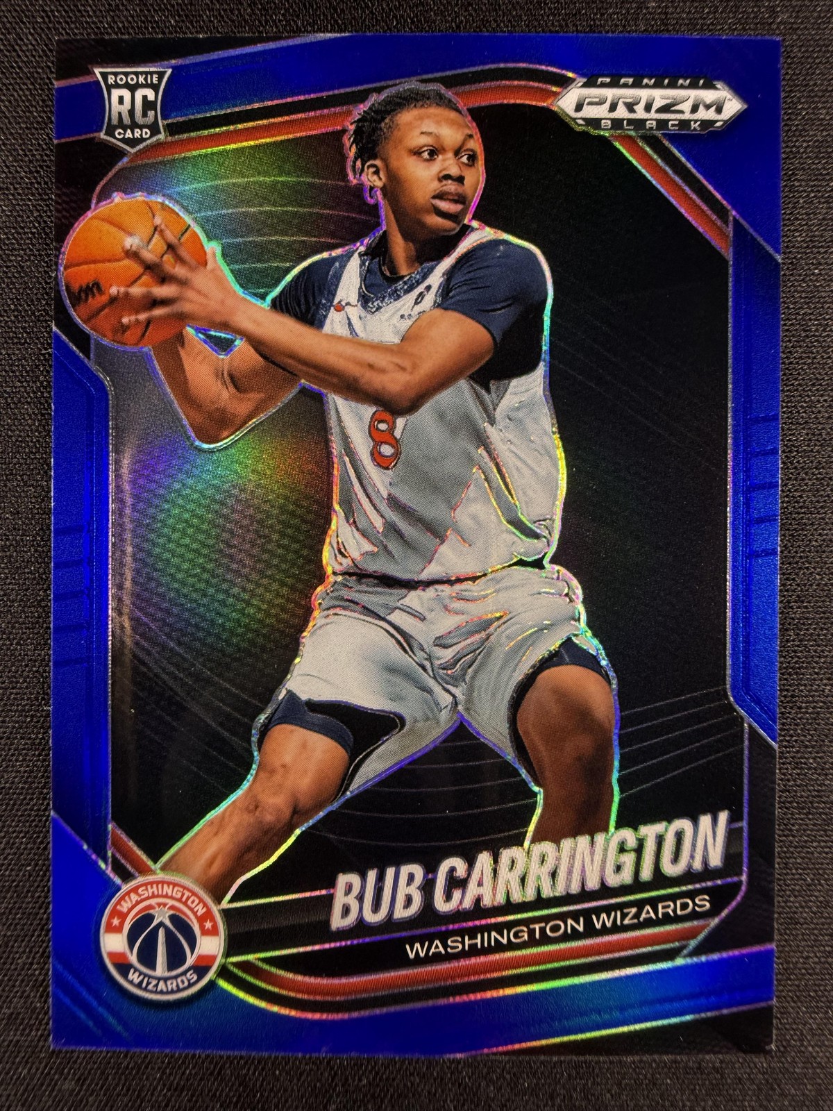 2024-25 Panini Prizm Black #92 Bub Carrington Blue Rookie Prizm /199