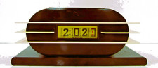 Tele-Vision Clock Corp. of America 1950 Brown with Cream Fins Bakelite Clock