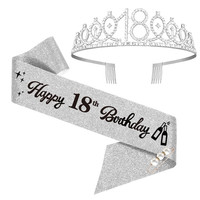 18. Geburtstags Tiara, Happy 18Th Birthday Geburtstags-Krone SchäRpe Set, 18 Geb