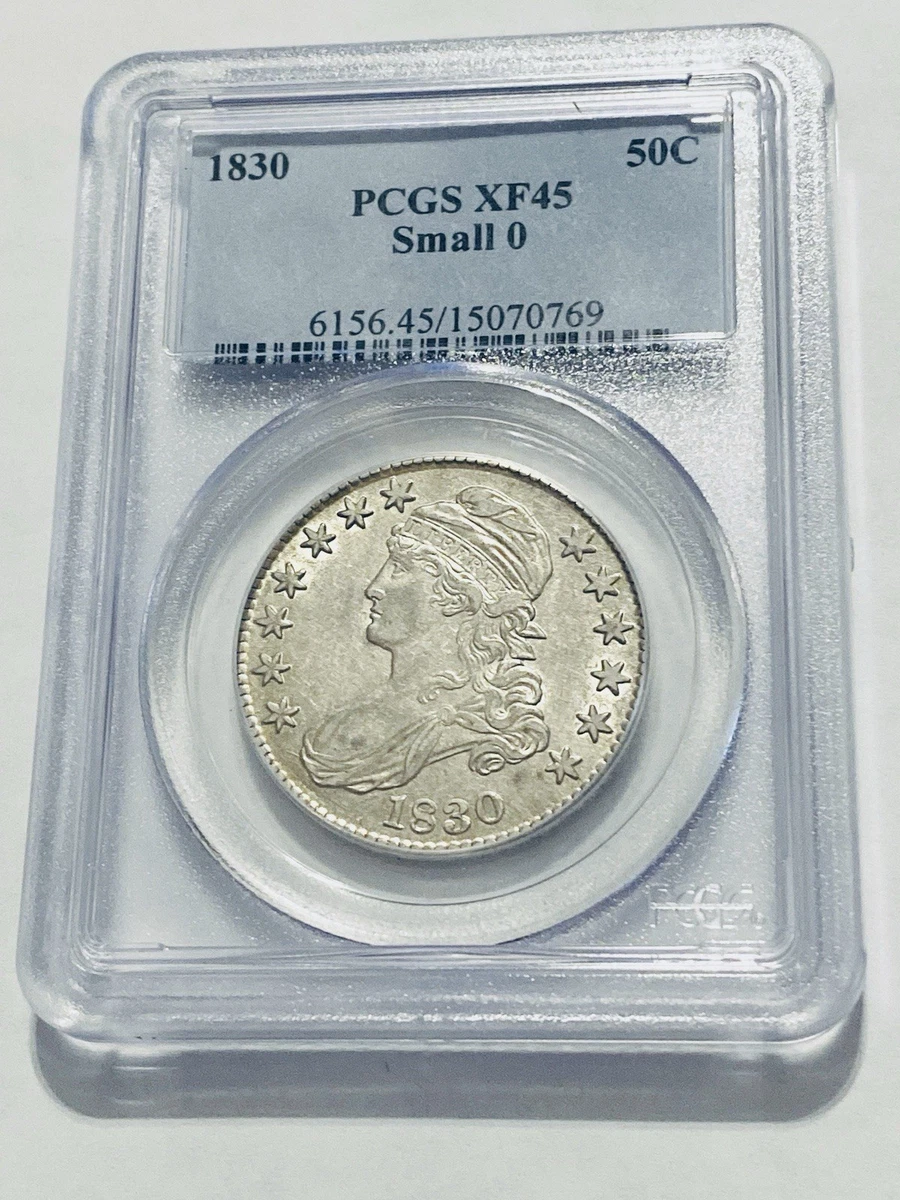 1830 Year Grade XF 45 US Early Half Dollar Coins (1794-1839) for