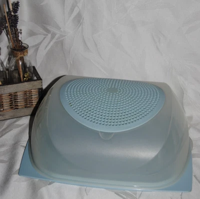 🌟 TUPPERWARE Boite à Fromage Carré 8 fromages Grande 30 x 27 Cave Fromage Bleu - Photo 1/3