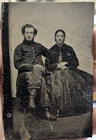 Civil War Soldier Tintype In Frock Coat  Sleeve Stripes