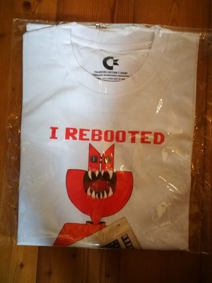 Commodore C64  ''Founders Edition'' T-Shirt - ''I Rebooted'' - Weiss