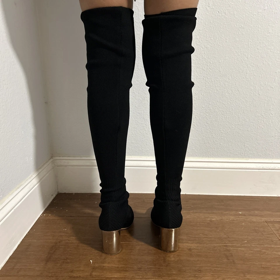 Botas Proenza Schouler para mujer 36,5 negras elásticas tejidas por encima de la rodilla estilo calcetín Foto 4 de 4
