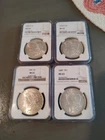 LOT OF (4) MS GRADED MORGAN SILVER DOLLARS ALL NGC 1898,1889,1899 O AND 1898 O