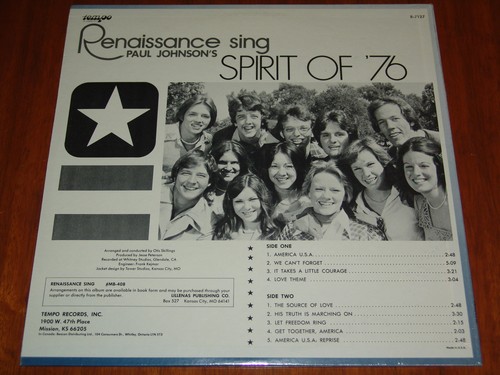 THE RENAISSANCE SING PAUL JOHNSON'S SPIRIT OF '76 - OTIS SKILLINGS - SEALED LP - Picture 2 of 2