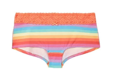 Torrid Rainbow Stripes Boyshort Panties Women’s Plus Size 4-4X-26 Lace Waistband - Image 1 of 4