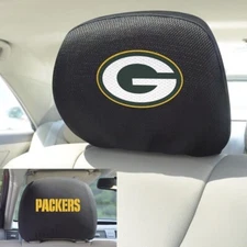 Green Bay Packers Premium Embroidered Headrest Covers SET Black Car Truck SUV