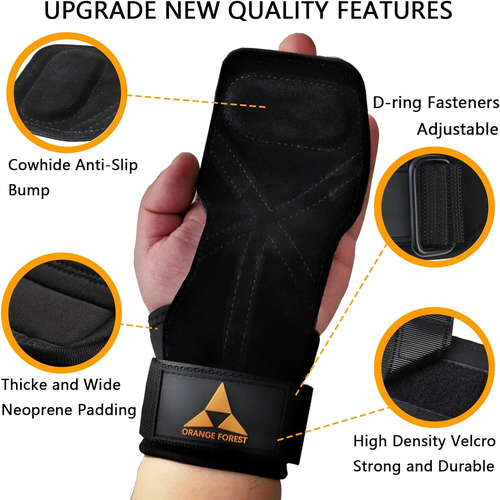Weight Lifting Wrist Strap with Durable Double Layer Leather,Adjustable Neoprene - Picture 4 of 12
