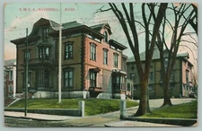 Haverhill Massachusetts~YMCA Building~Buildings Behind~1909 Postcard