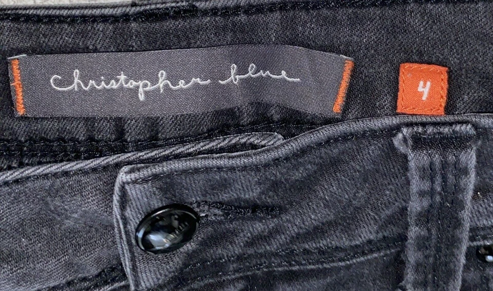 Christopher Blue Vaqueros Mujer, Negro, Pierna Recta Entrepierna, Talla 4 Foto 3 de 4