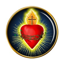 Sacred Heart Christian Pin Badge