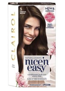 Clairol Nice' n Easy Permanent Hair Dye 5 Medium Brown ...