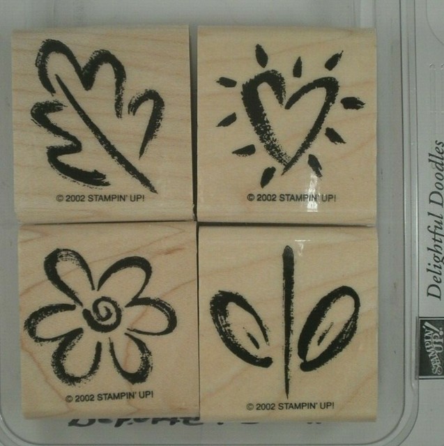 Stampin' Up! Delightful Doodles Wood Mounted Rubber Stamp Set, Leaf