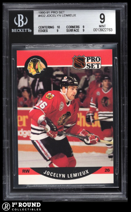 Jocelyn Lemieux RC BGS 9: 1990-91 Pro Set Rookie Highest Subgrades #432 POP 3