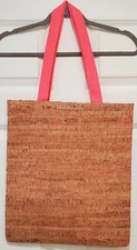 Bath and Body Works Cork Neon Pink Eco Friendly Shopping Tote Bag 17x15