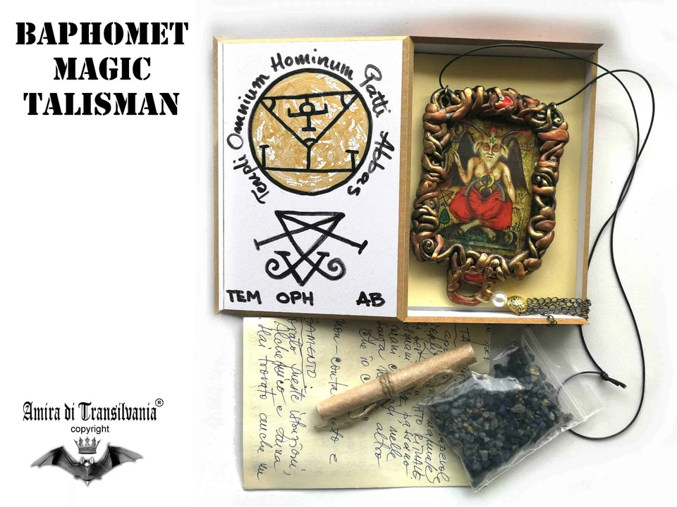 Бафомет готический талисман сатанист подвеска дьявол сатана амулет ожерелье Люцифер - Изображение 4 из 4