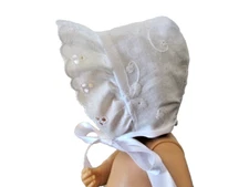 NO DOLL DARLING EYELET BONNET MADE 4  7.5" DIONNE QUINT  DOLL