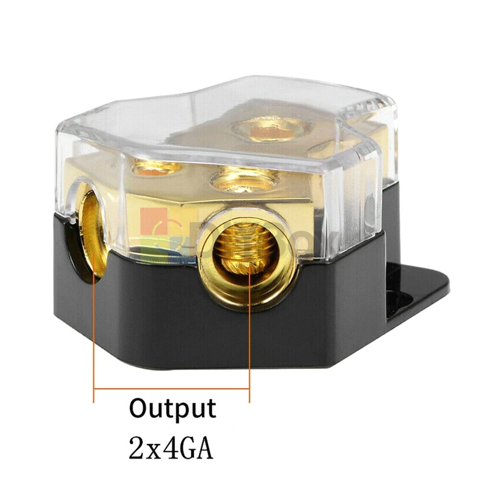 Car Audio Power Amplifier Splitter 1*0GA In 2*4GA Out 2-Way Distribution Block - Image 2 of 4