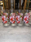 4-Vintage 16oz Christmas Coca Cola Santa Glass 1980s McCrory Stores
