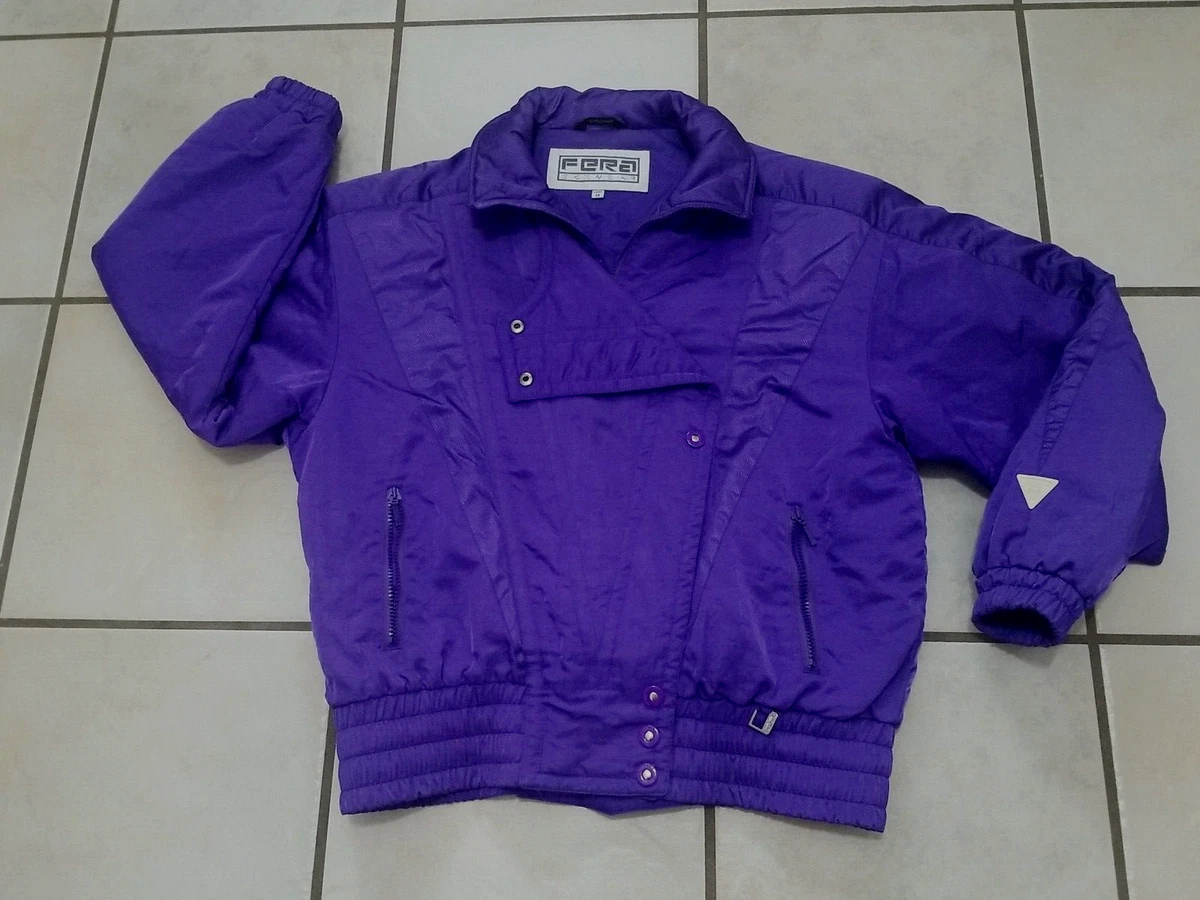 Ladies Vintage Fera skiwear ski jacket coat iridescent purple blue