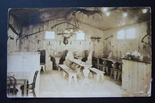 COLONIAL INN, Frontiel Room, Whitehall, Michigan postcard RPPC, circa 1936