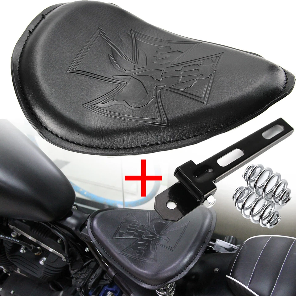 Motorcycle Spring Solo Seat For Harley Sportster XL 883 1200 Bobber Chopper Dyna - Image 4 of 4