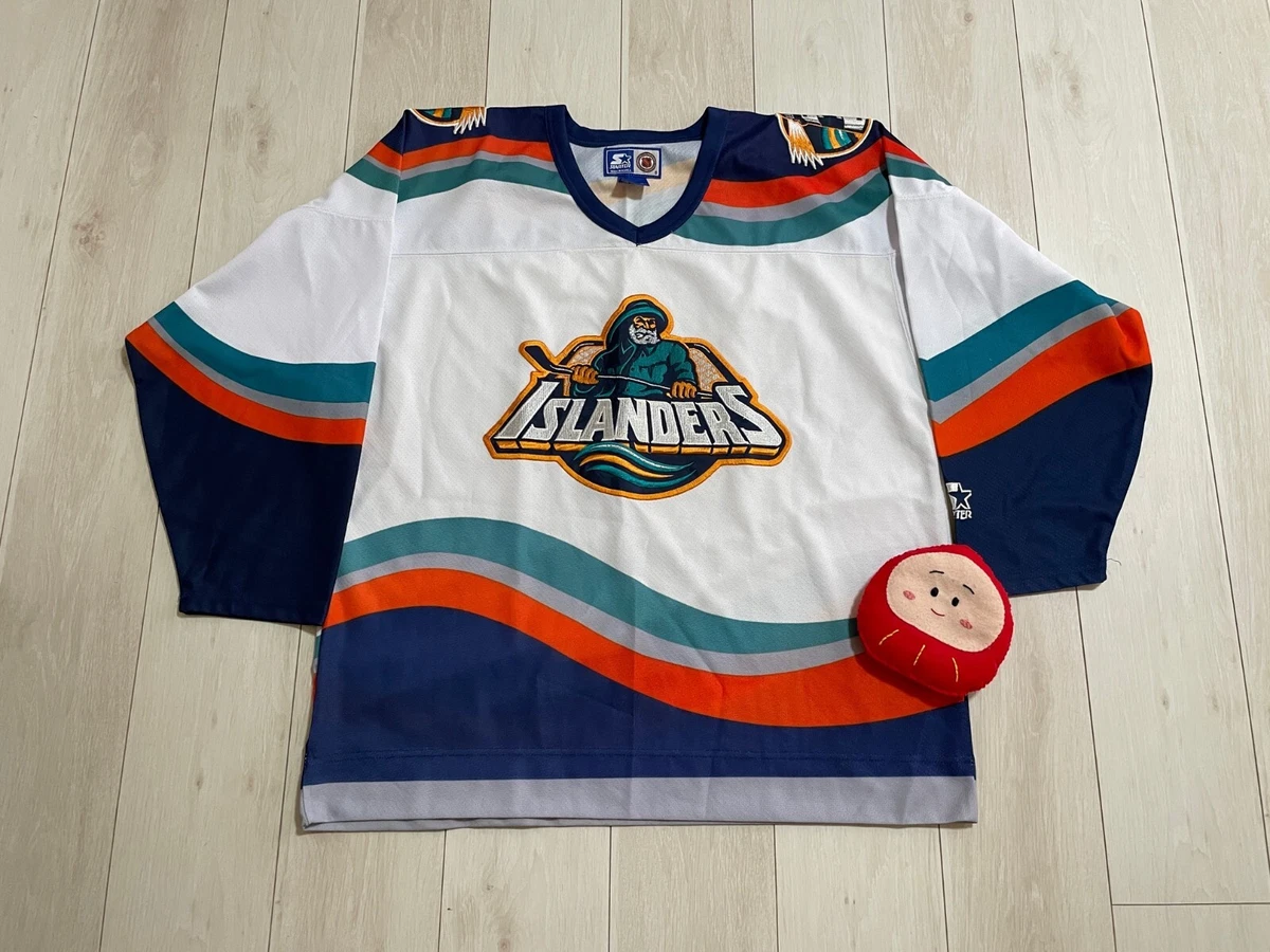 vintage starter new york islanders fisherman jersey, vintage nhl jersey, long sleeve jersey, hockey jersey, 90's clothing, 90's streetwear