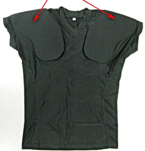 CHEST GUARD PROTECT SHOULDER COLLARBONE Football PADDED Base Layer - Picture 2 of 12
