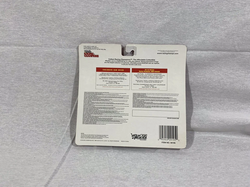 Coches Nascar 1998 fundidos a presión 50 aniversario 1/144 con tarjetas coleccionables en paquete Foto 3 de 3
