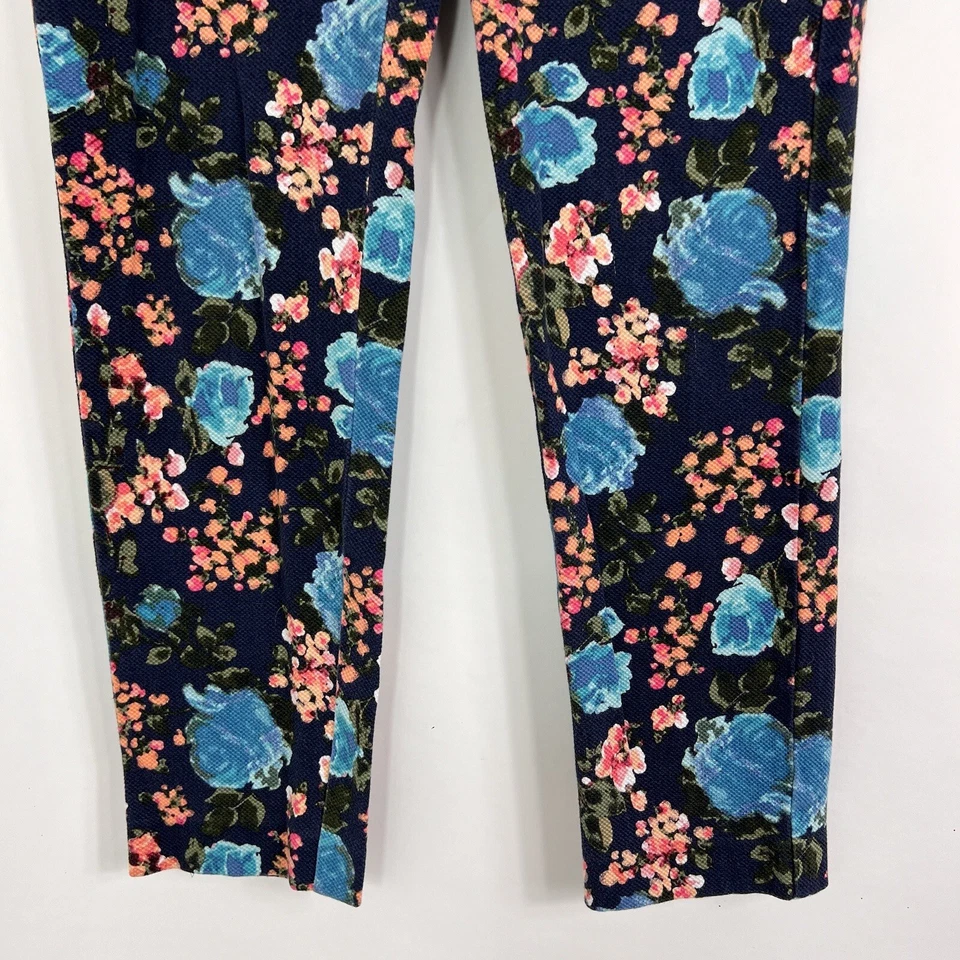 Calça Merona Feminina Tamanho 4 Cropped Skinny Clássica Cintura Média Floral Elástica - Imagem 3 de 4