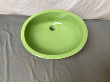 Vtg NOS Ceramic Fresh Green Lime Porcelain Under Mount Bath Sink Kohler 84-26E