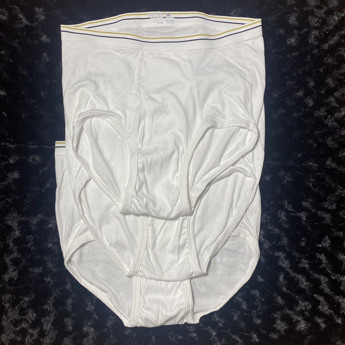 Vintage Stafford Essentials Mens Cotton Briefs Size 38 Classic Fit