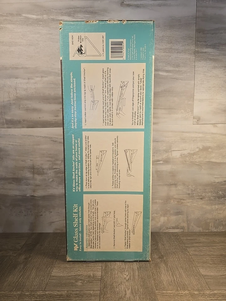 KV Knape & Vogt Kit de Estante de Vidrio Transparente Anclaje de Estante 6x18" Faltan Tornillos Caja Abierta Foto 3 de 4