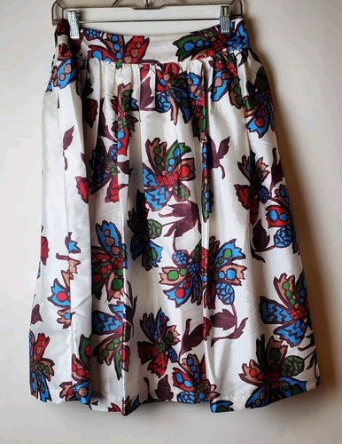 Frances Valentine Womens Barbara Midi Skirt Autumn Leaves Multi Color Sz M - Picture 2 of 6
