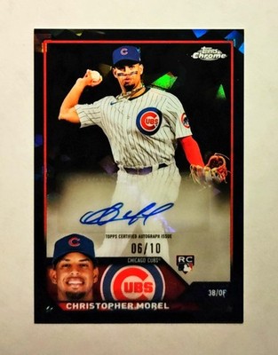 Christopher Morel RC AUTO 2023 Topps Chrome BLACK REFRACTOR Sapphire 06/10 z1