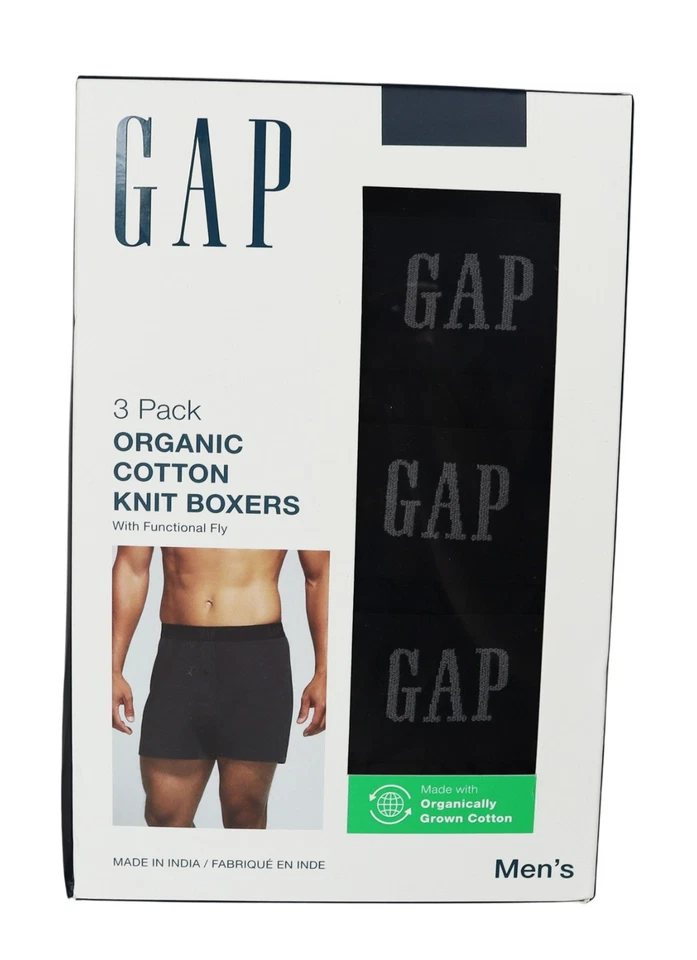 GAP 3-упаковка органический хлопок трикотажа боксеры w/функциональный мухи мужское нижнее белье новый в упаковке - Изображение 2 из 4