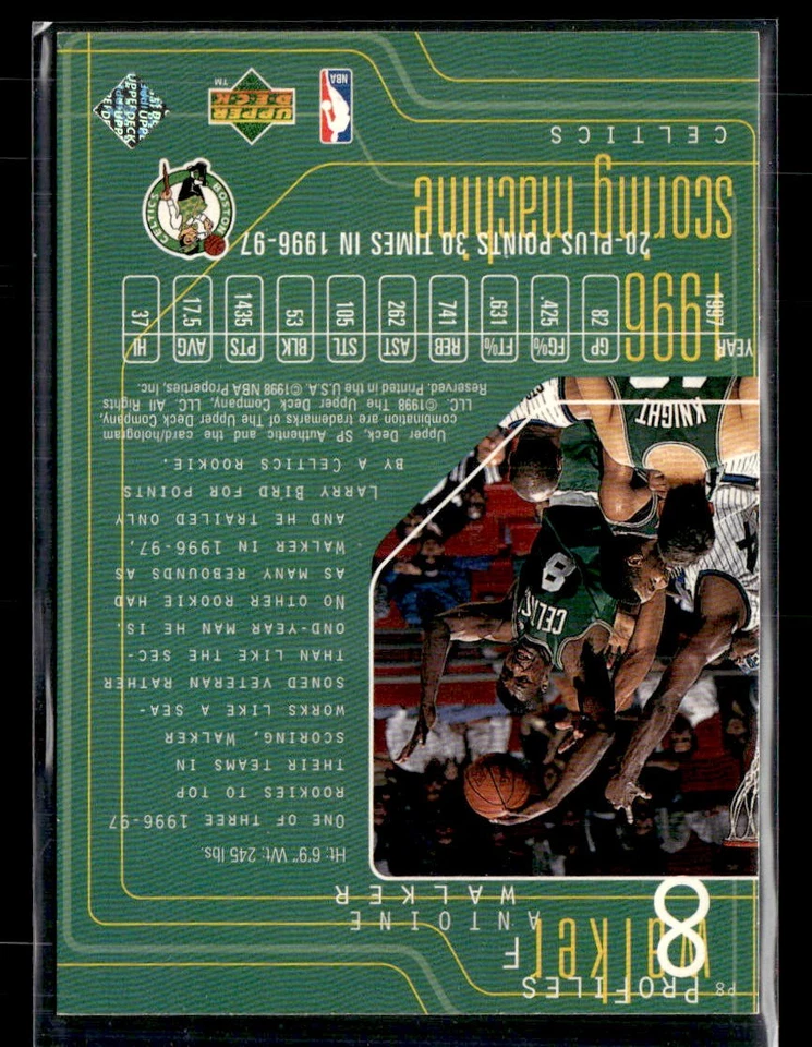 1997-98 SP Authentic #P8 Antoine Walker ProFiles Level 1 - Image 2 of 2