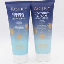 Pacifica Coconut Cream Body Scrub De-Stress Aromatherapy 2 Pack 6 fl oz Ea Vegan