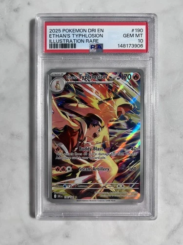 Ethan's Typhlosion 190/182 Destined Rivals Illustration Rare Pokemon Card PSA 10