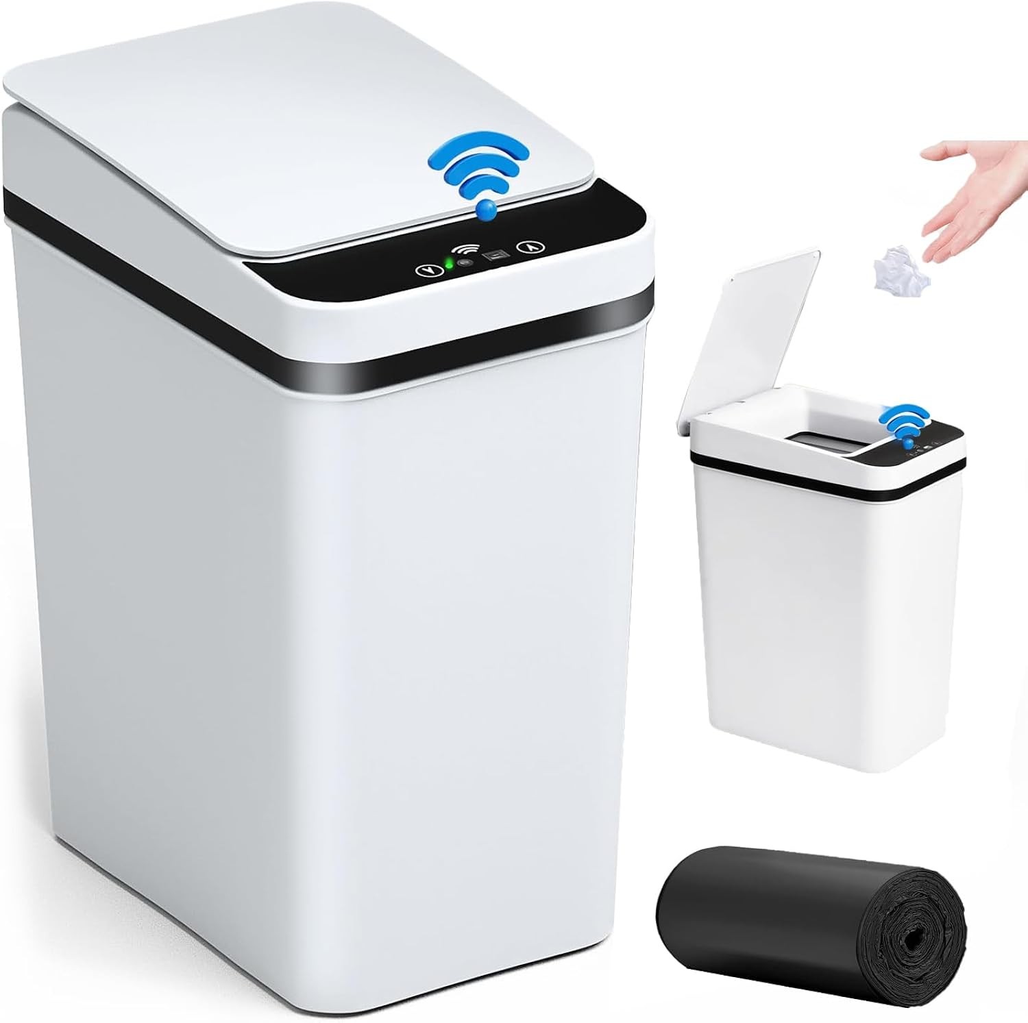 10L Smart Touchless Bathroom Trash Can Motion Sensor Rubbish Bin with Lid
