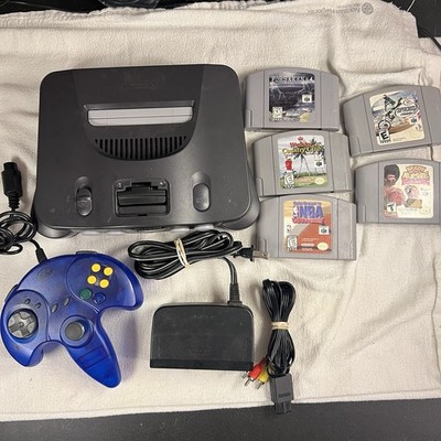 Nintendo 64 System Home Console Charcoal Gray Bundle 5 Games