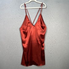 Out From Under Urban Outfitters Satin Slip Dress Burnt Orange Spaghetti Straps